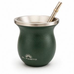 Mate Acero Inoxidable Verde (Tipo Camionero) con Bombilla