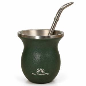 Mate tipo Camionero Acero Inoxidable Verde con Bombilla