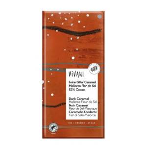 Chocolate Negro 62% Caramelo y Flor de Sal de Mallorca Vivani Bio