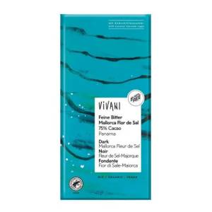 Chocolate Negro 75% Panamá con Flor de Sal de Mallorca Vivani Bio