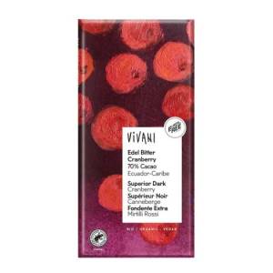 Chocolate Negro Superior 70% con Arándanos Vivani Bio